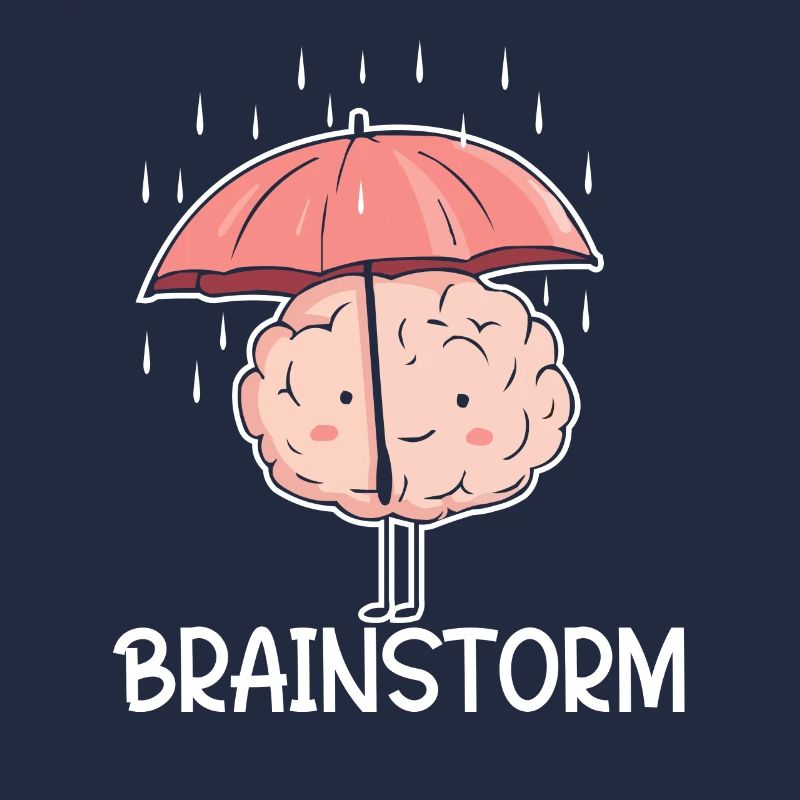 Brainstorm Creativity Humor Brain Cartoon Rain