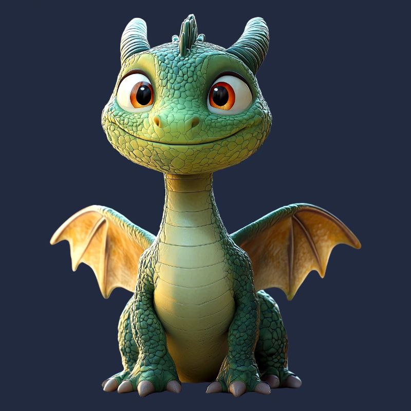Dragon Petit Vert Bébé Dragon Mignon Dragon