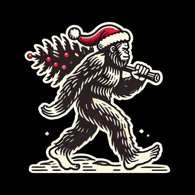 Weihnachtlicher Bigfoot Mit Baum