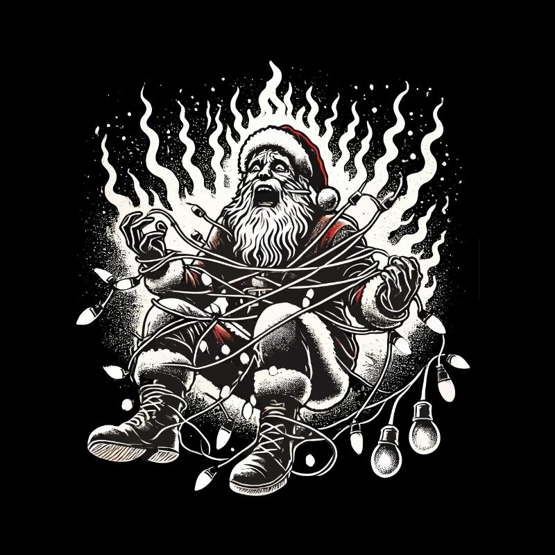 Weihnachtsmann Stromschlag Humorvolles Design