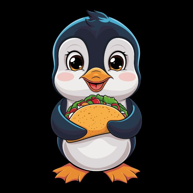 Cute penguin with tacos