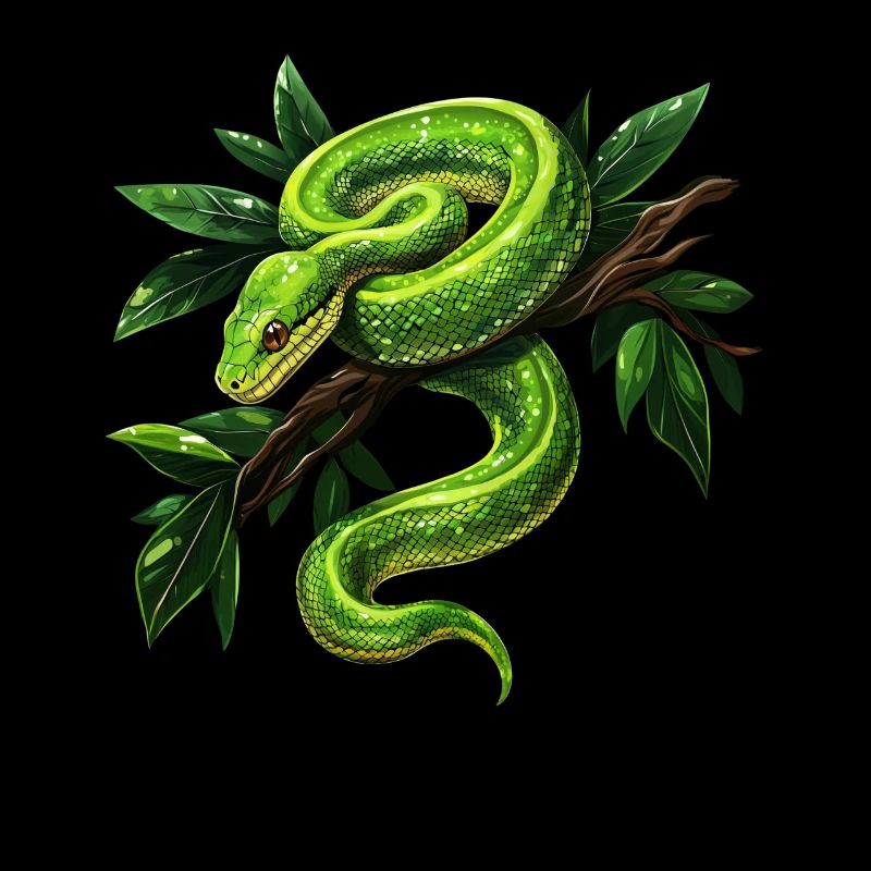 Arbre vert Python Serpents Amoureux Terrarium