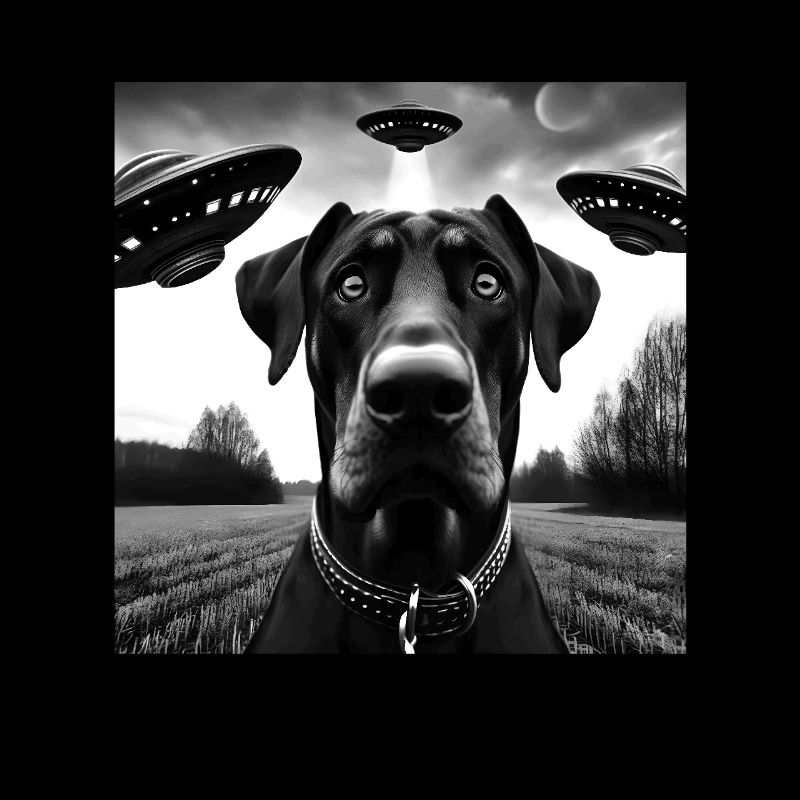 Doberman Pinscher2 Funny Graphic Selfie with UFO W