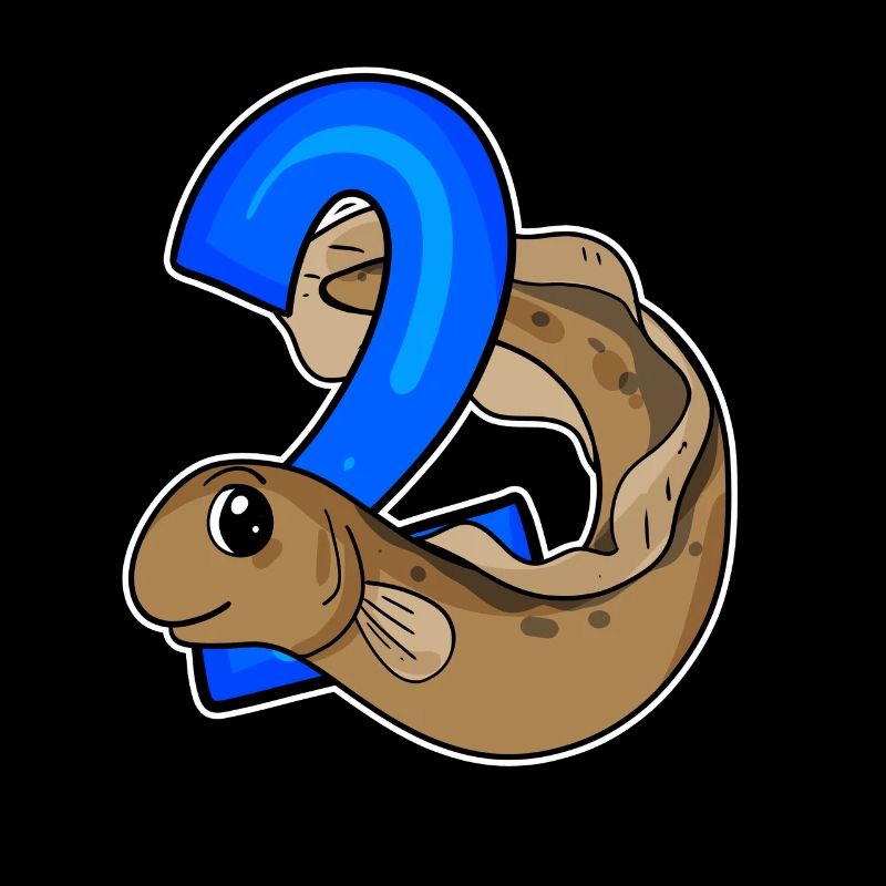 2 Birthday Motif Fish - Two Years Old
