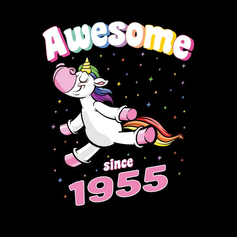1955 Birthday Unicorn Awesome since