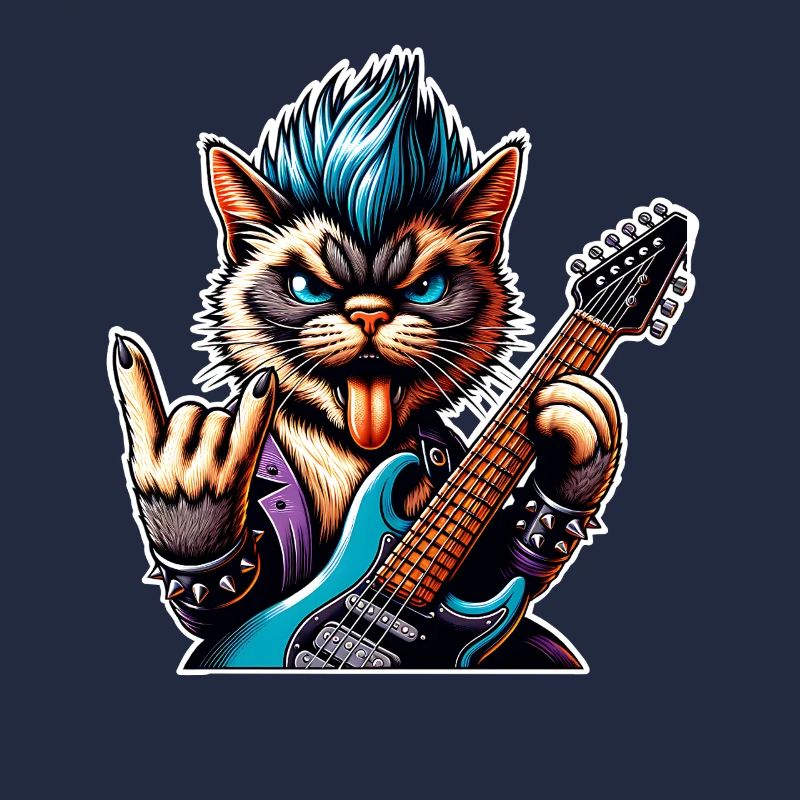Katze Rock and Roll Gitarrist