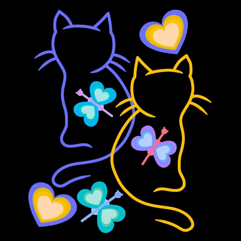 Katzen Katze Frühling Schmetterlinge Kinder Kind