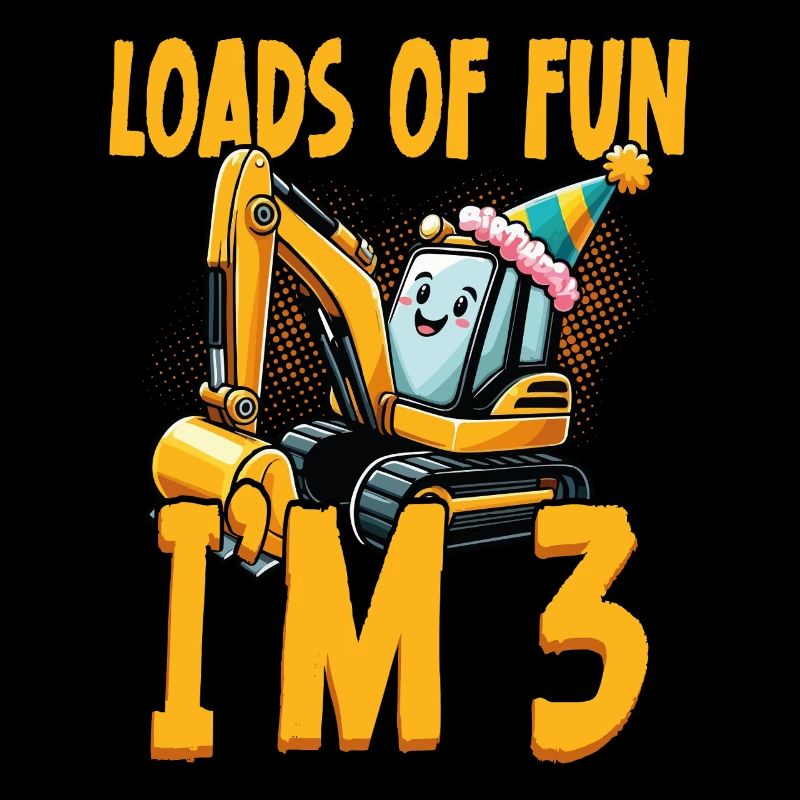 Jede Menge Spaß Ich Bin 3 Bagger Geburtstag