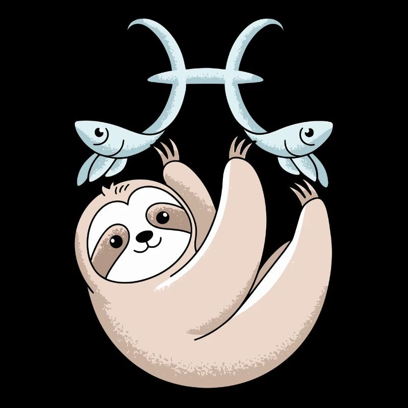 Fische Sternzeichen Faultier mit Zwei Fischen