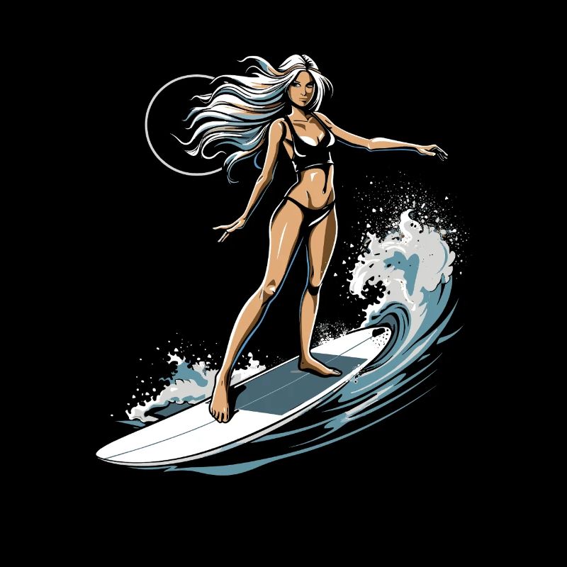 Female Surfer Graphic