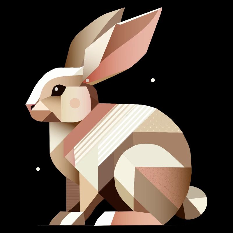 Géométrie charmante – Le lapin abstrait