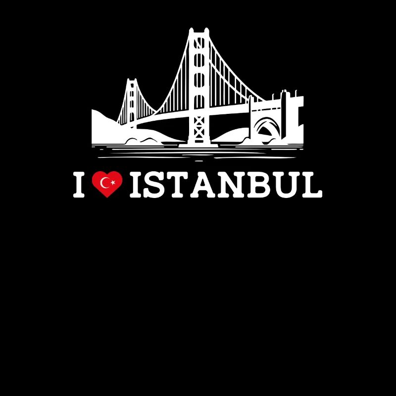 J’aime Istanbul Golden Gate Bridge Lover Jeu de mots Drapeau