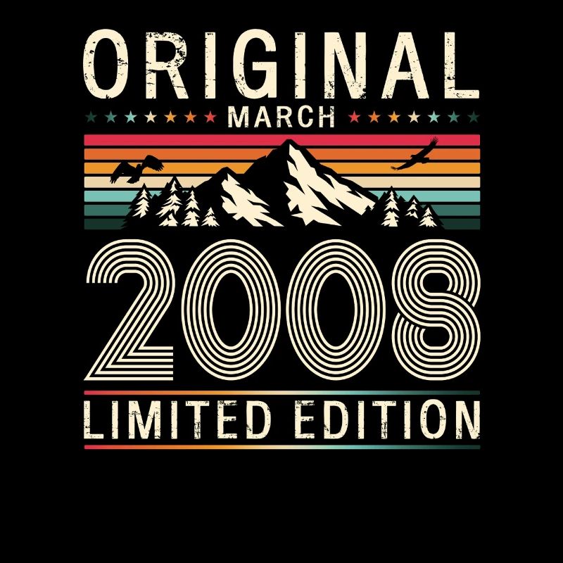 18. Geburtstag Geschenk Mann Vintage März 2008