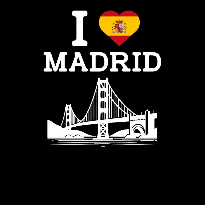 J’aime Madrid Cool Golden Gate Bridge Espagne Drapeau