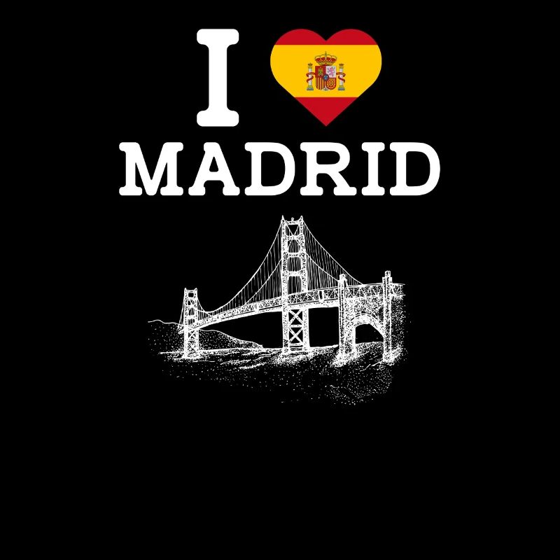 J’aime Madrid Espagne Lover Golden Gate Bridge Drapeau