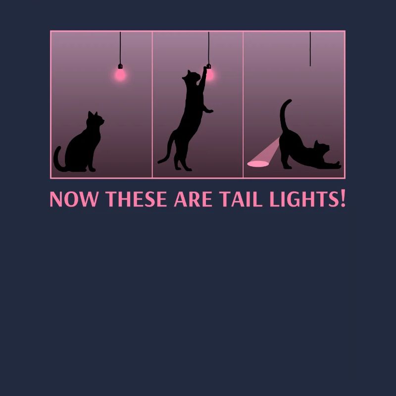 Funny Cat Eating Lightbulb Glowing Butt Tail Light