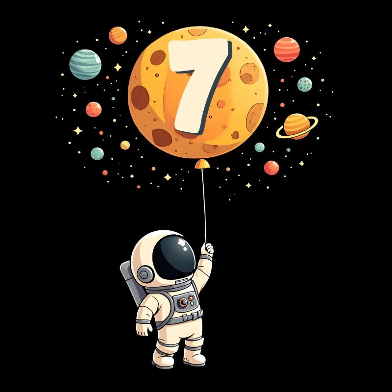 Astronaute mignon 7ème anniversaire garçon espace