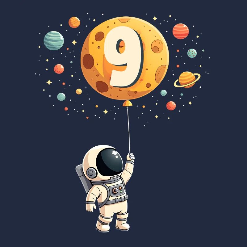 Mignon astronaute 9e anniversaire garçon espace