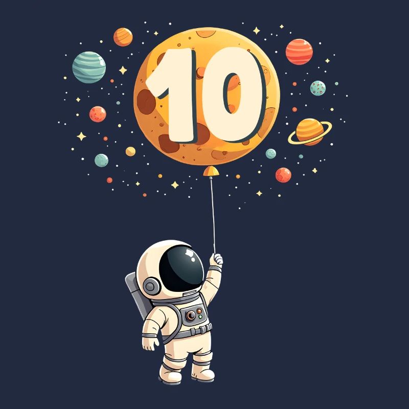 Astronaute mignon 10e anniversaire garçon espace
