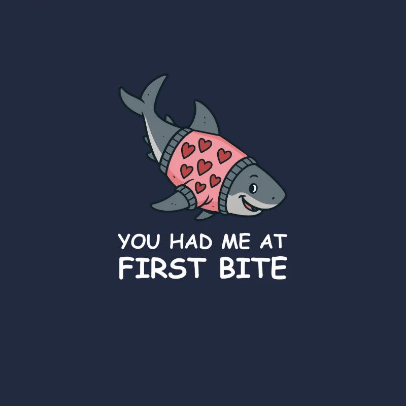 Pull requin avec cœur – Vous m’avez eu à la première bouchée