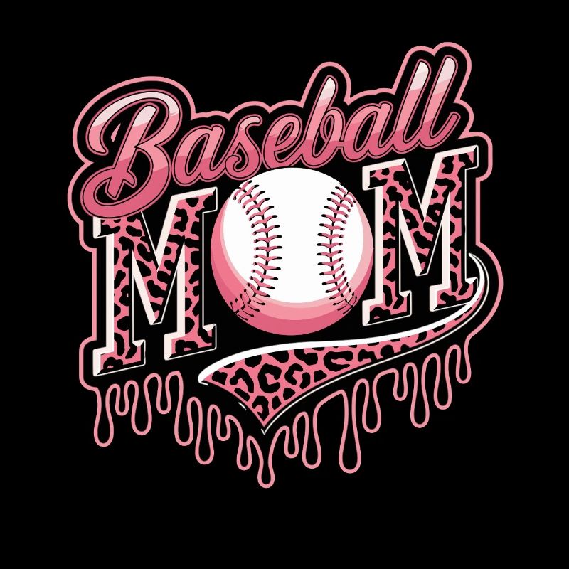 Maman de baseball Imprimé léopard Rose