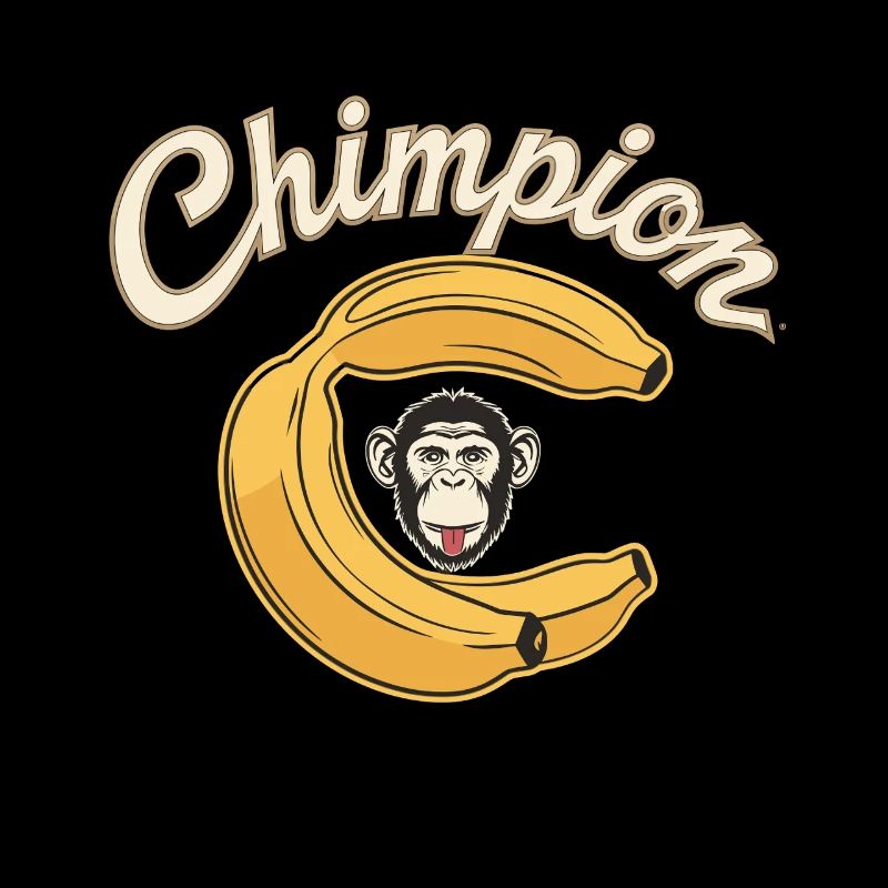 Chimpion Banana Monkey Humorous Art