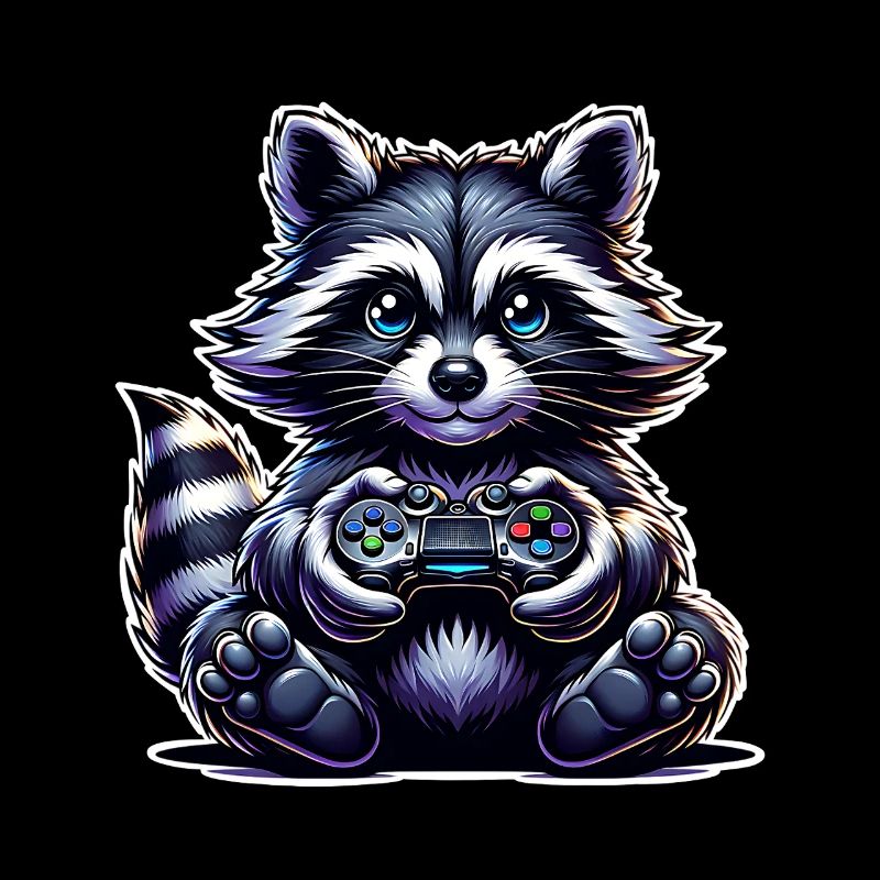 Raton laveur Gamer Nerd de jeu