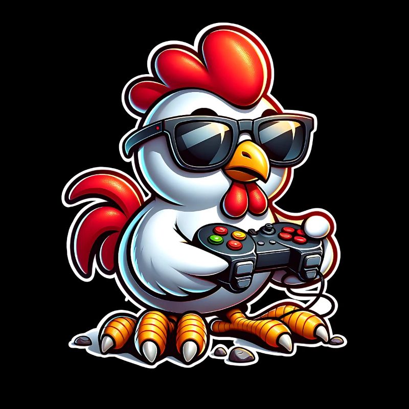 Huhn Gaming Gamer Nerd