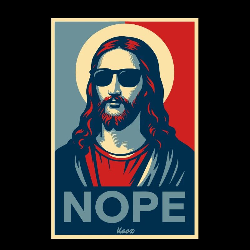 Jesus-Mann mit Heiligenschein und Sonnenbrille