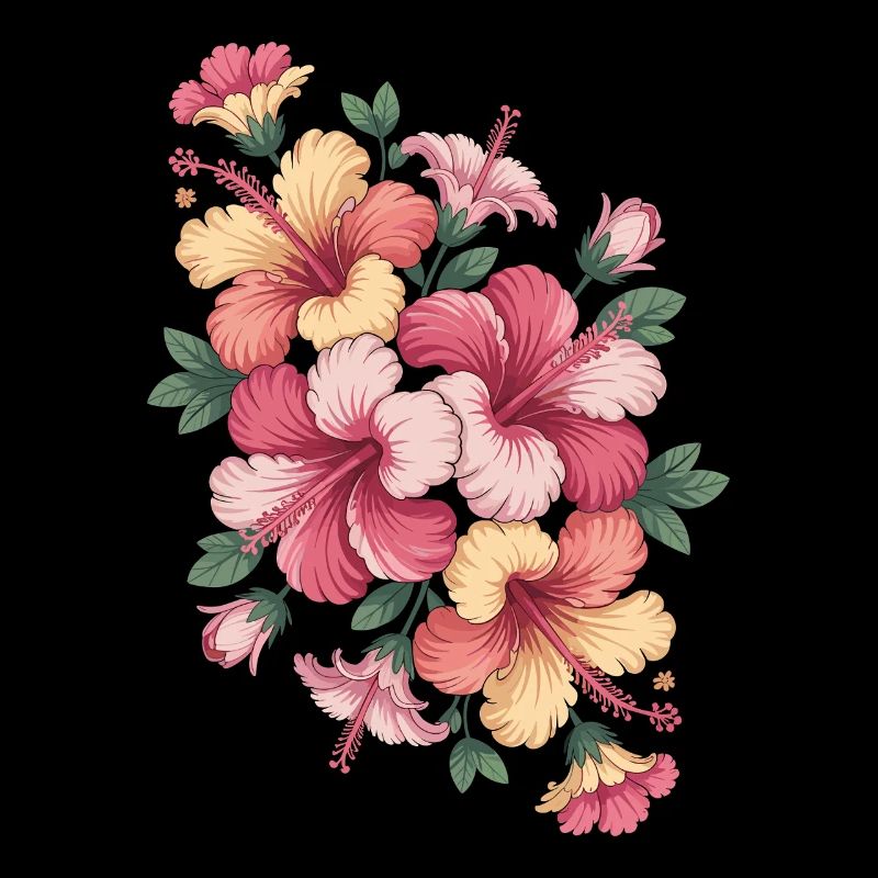 Hibiscus Boho Flower Dreamy Design