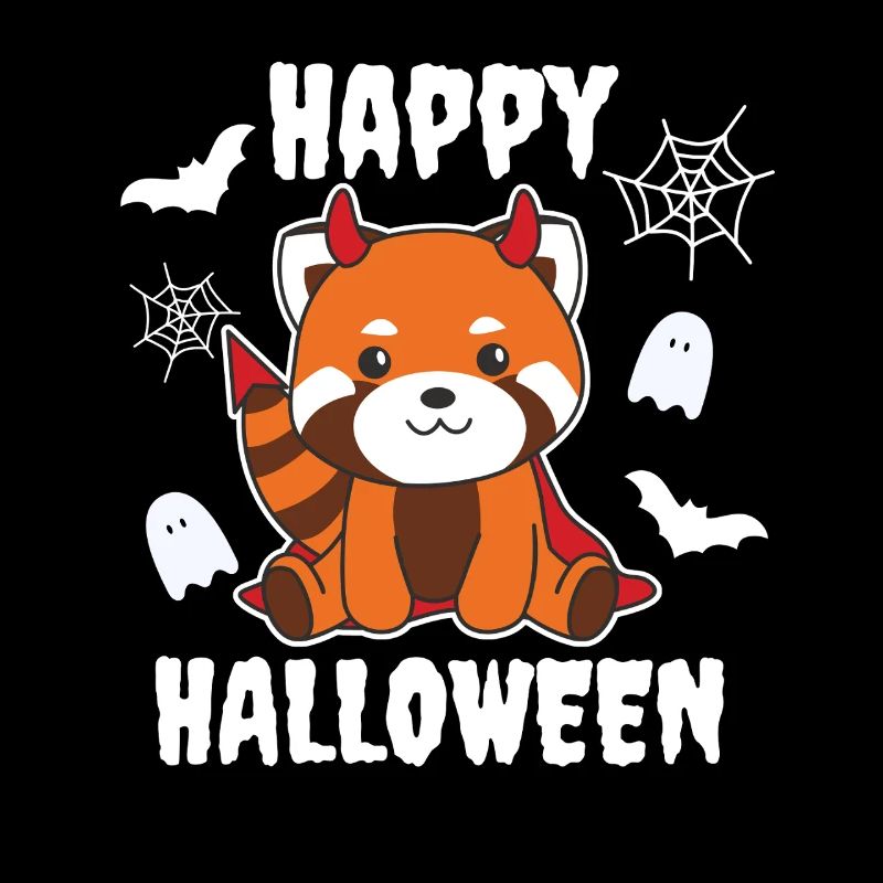 Red Panda Happy Halloween Cute Devil Costume