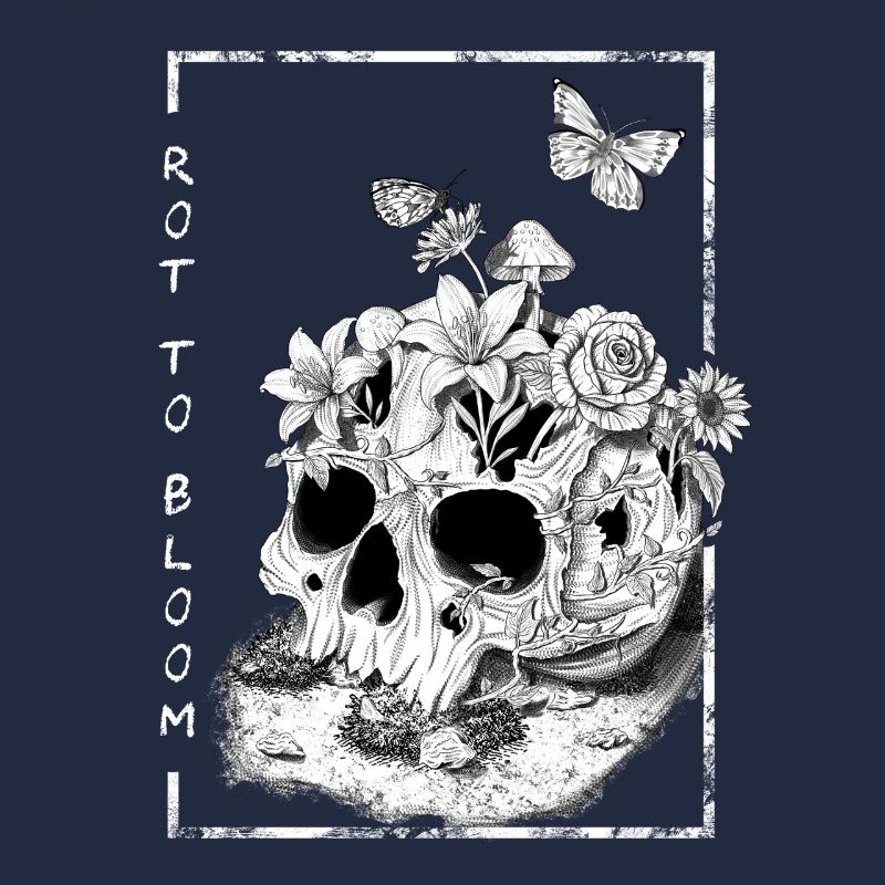 conception de style de tatouage de crâne floral, rouge à fleurir