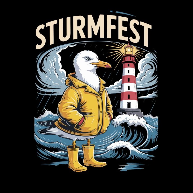  Sturmfest Möwe Am Leuchtturm Maritim Nordsee