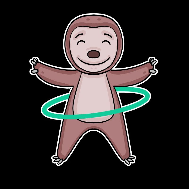 Cute sloth with hoop