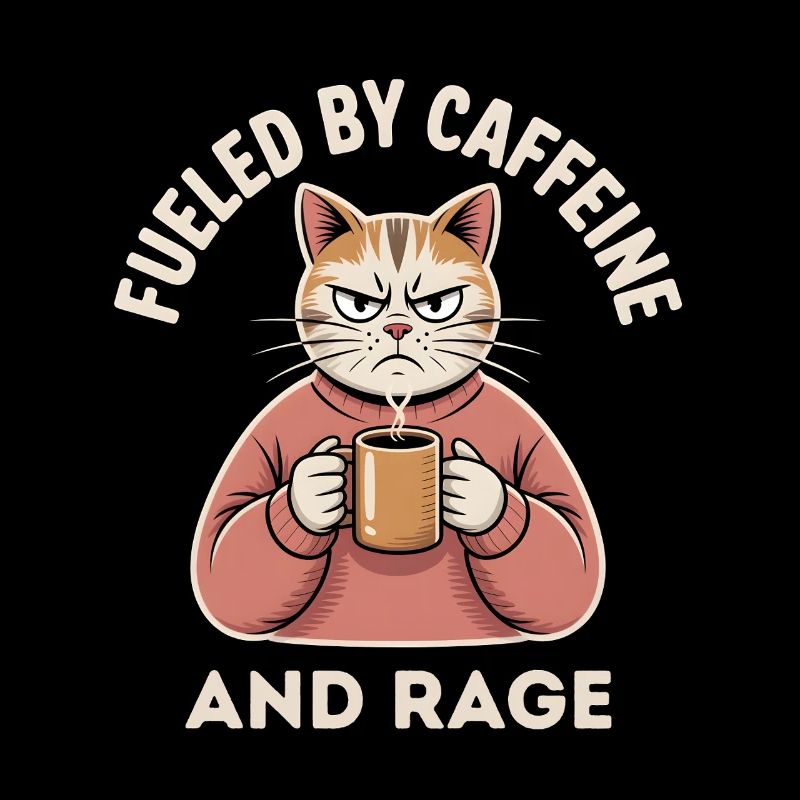 Drôle de chat alimenté par la caféine Maman fatiguée Café