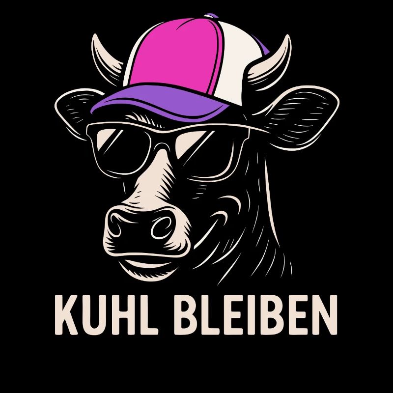 Lässiger Kuhkopf mit Cap und Sonnenbrille 