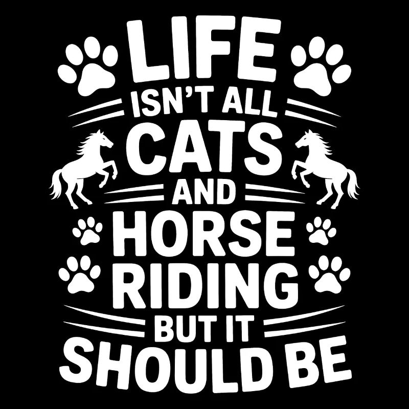Reiten Spruch Katzen Reiter Pferde Reiten Geschenk
