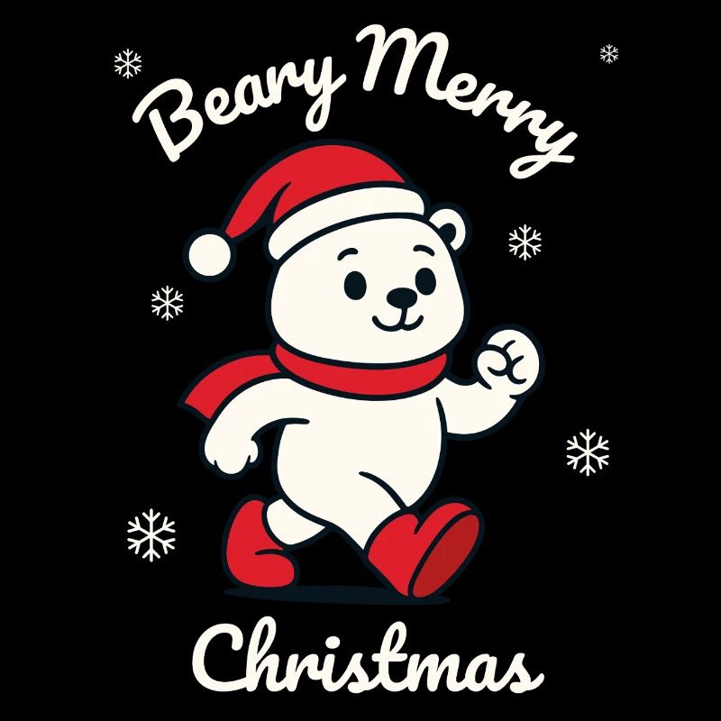 Ours polaire mignon - Jeu de mots de Noël