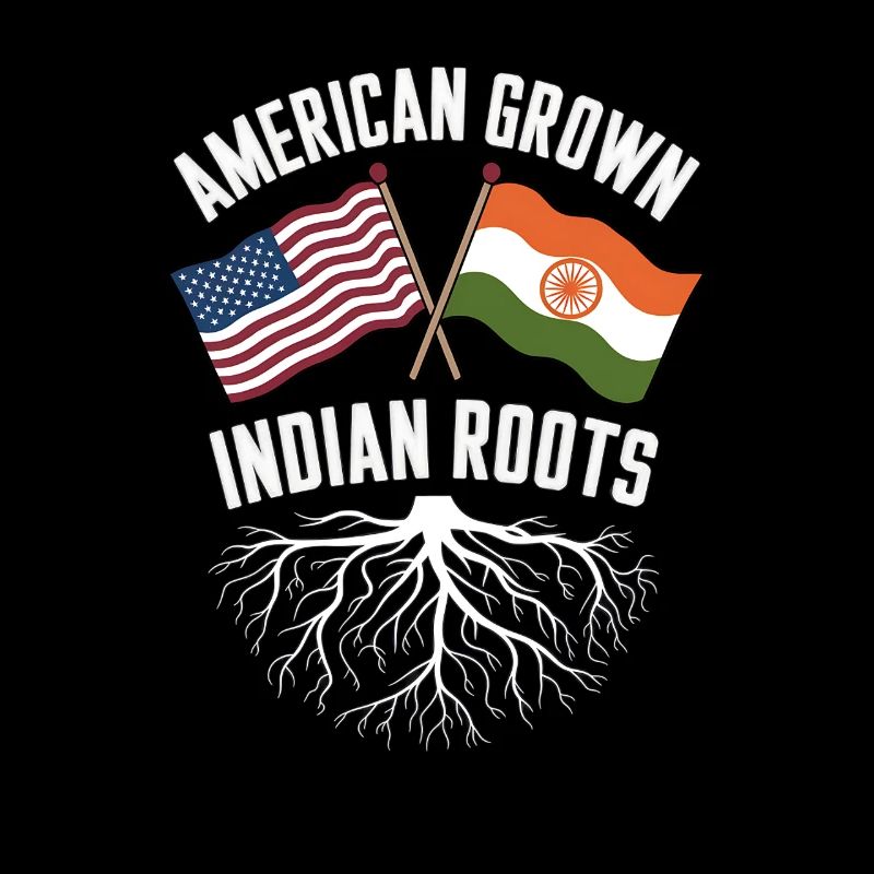 Conception de drapeau de racines indiennes cultivées aux États-Unis
