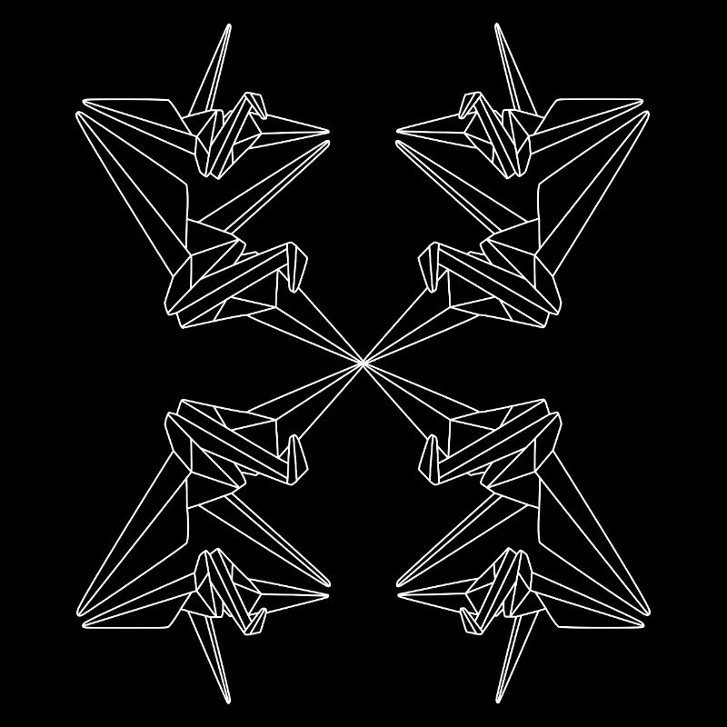 Origami Vögel Geometrisches Muster 