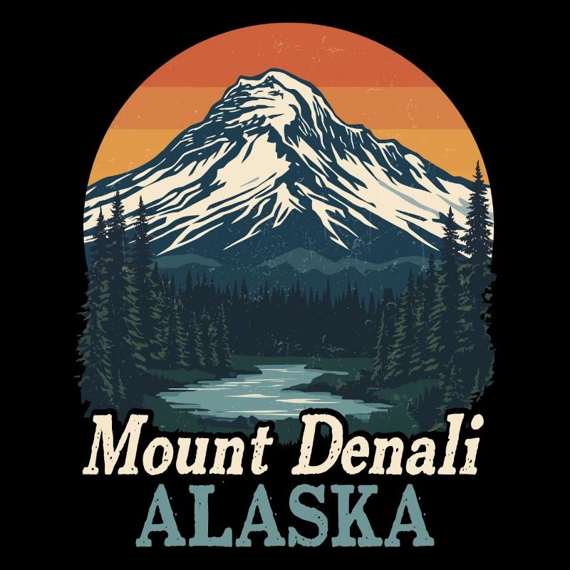Mount Denali Alaska Retro Landschaft