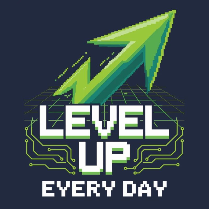 Chemise de jeu avec flèche pixel – Motivation quotidienne