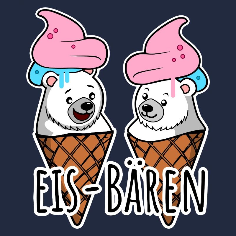 Zwei leckere Eis Bären an der Eisdiele