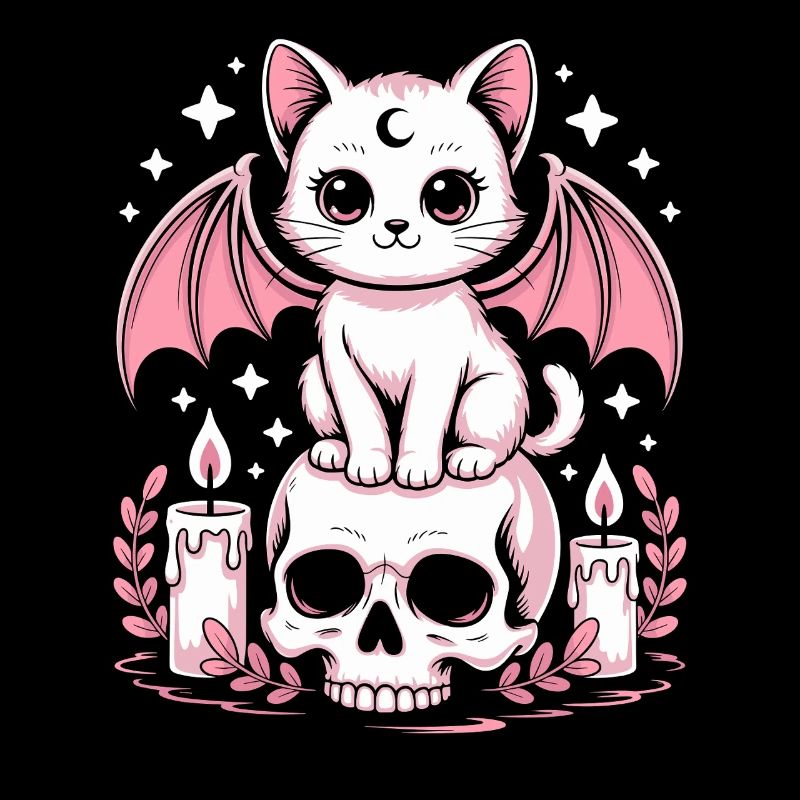 Chat Goth Pastel Kawaii