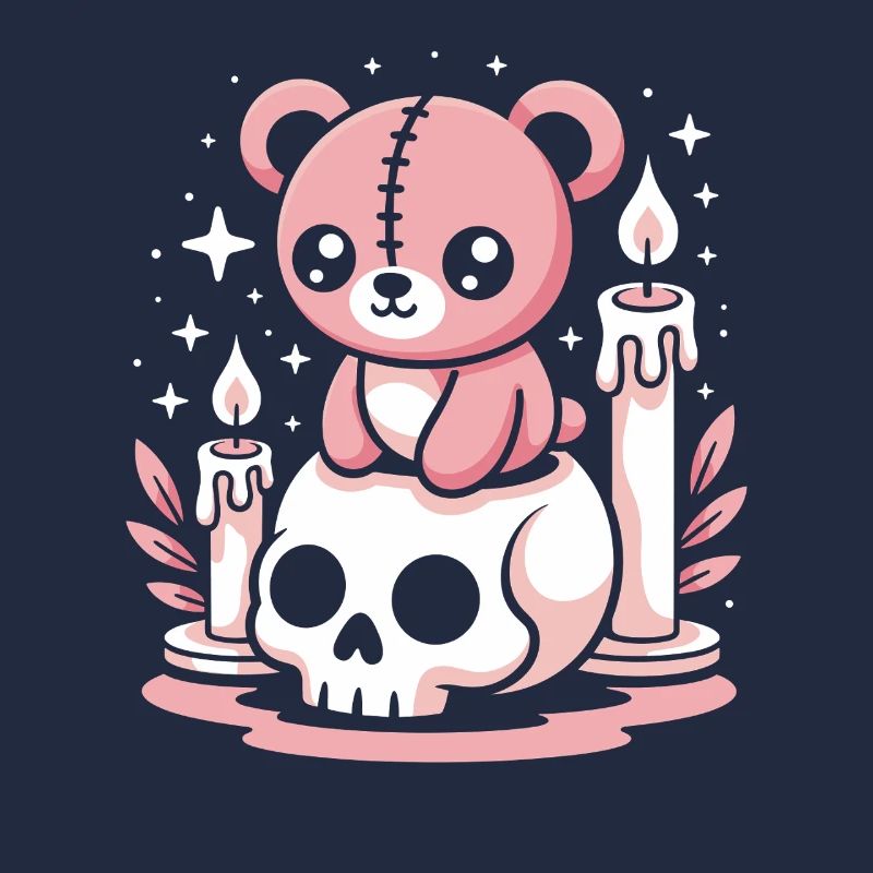 Kawaii Pastel Goth Patched Bear