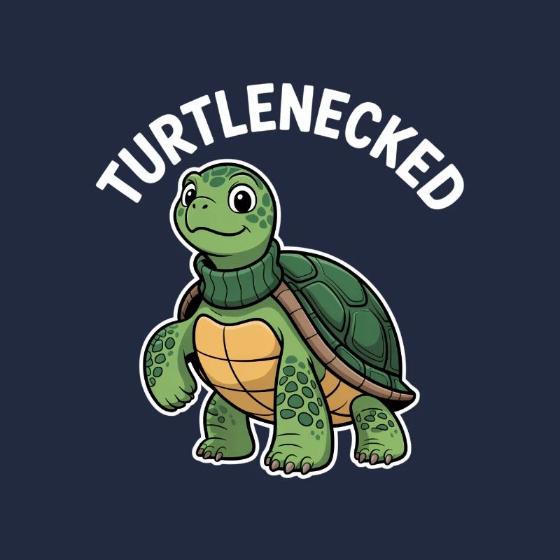 Turtlenecked funny turtle in turtleneck