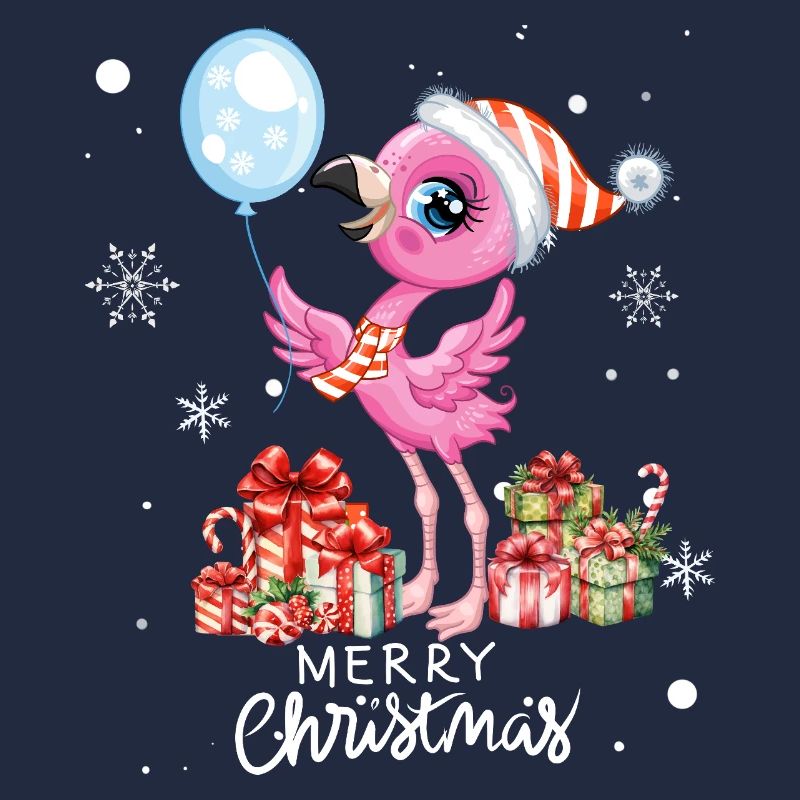 Flamingo à Noël. Cadeau de Noël