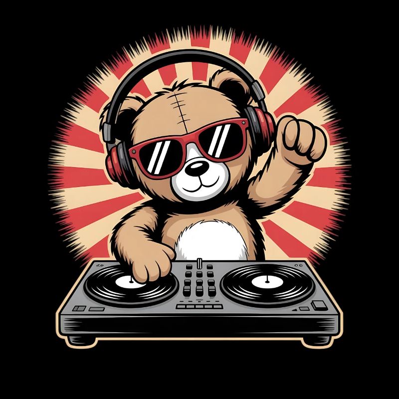 DJ Bär mit Kopfhörern
