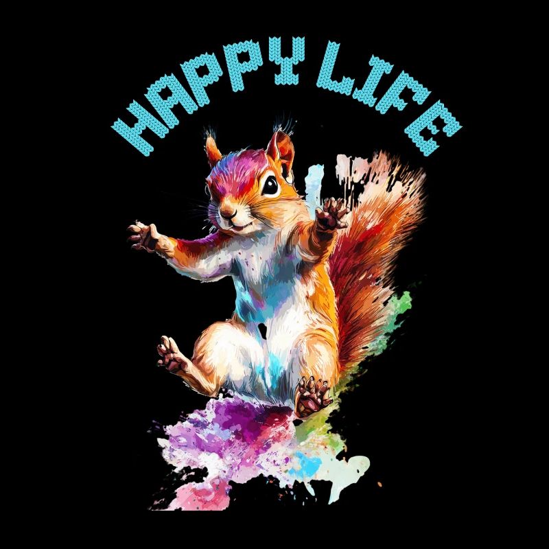 Happy Life Squirrel Design
