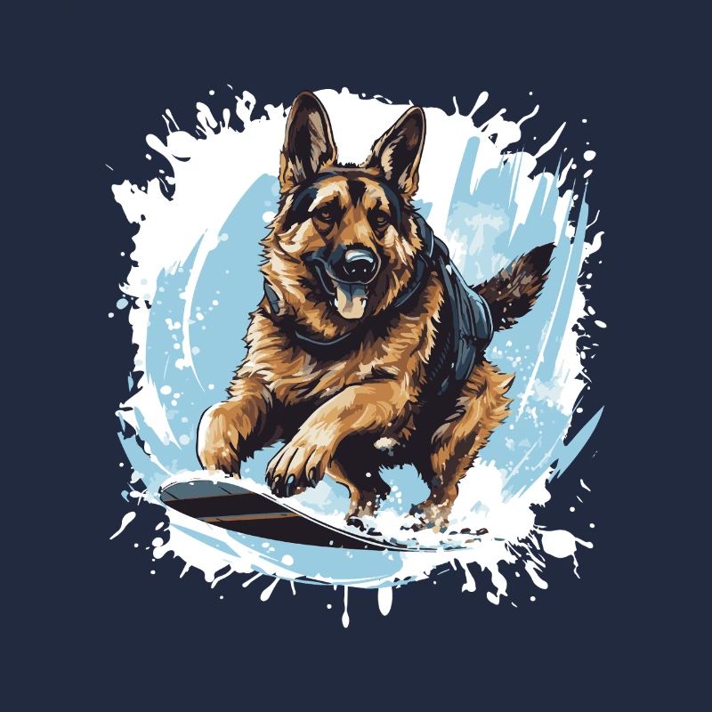Schäferhund Hund Snowboard